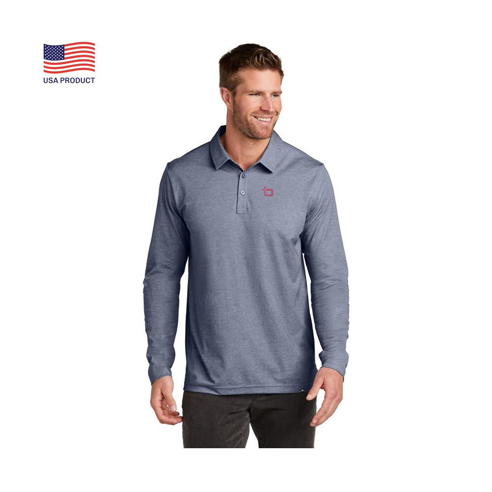 USA - Travis Mathew Oceanside Heather Long Sleeve Polo