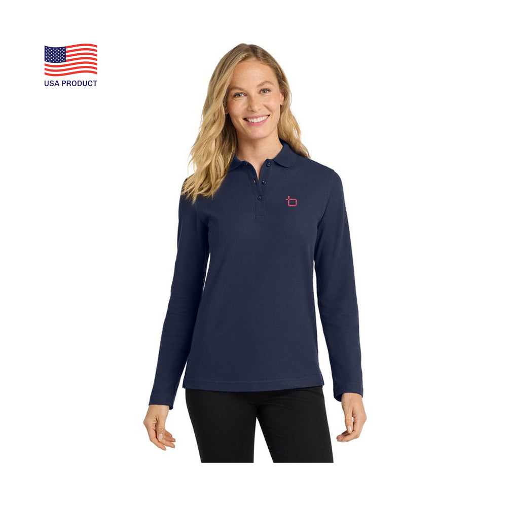 USA - Long Sleeve Polo - Womens